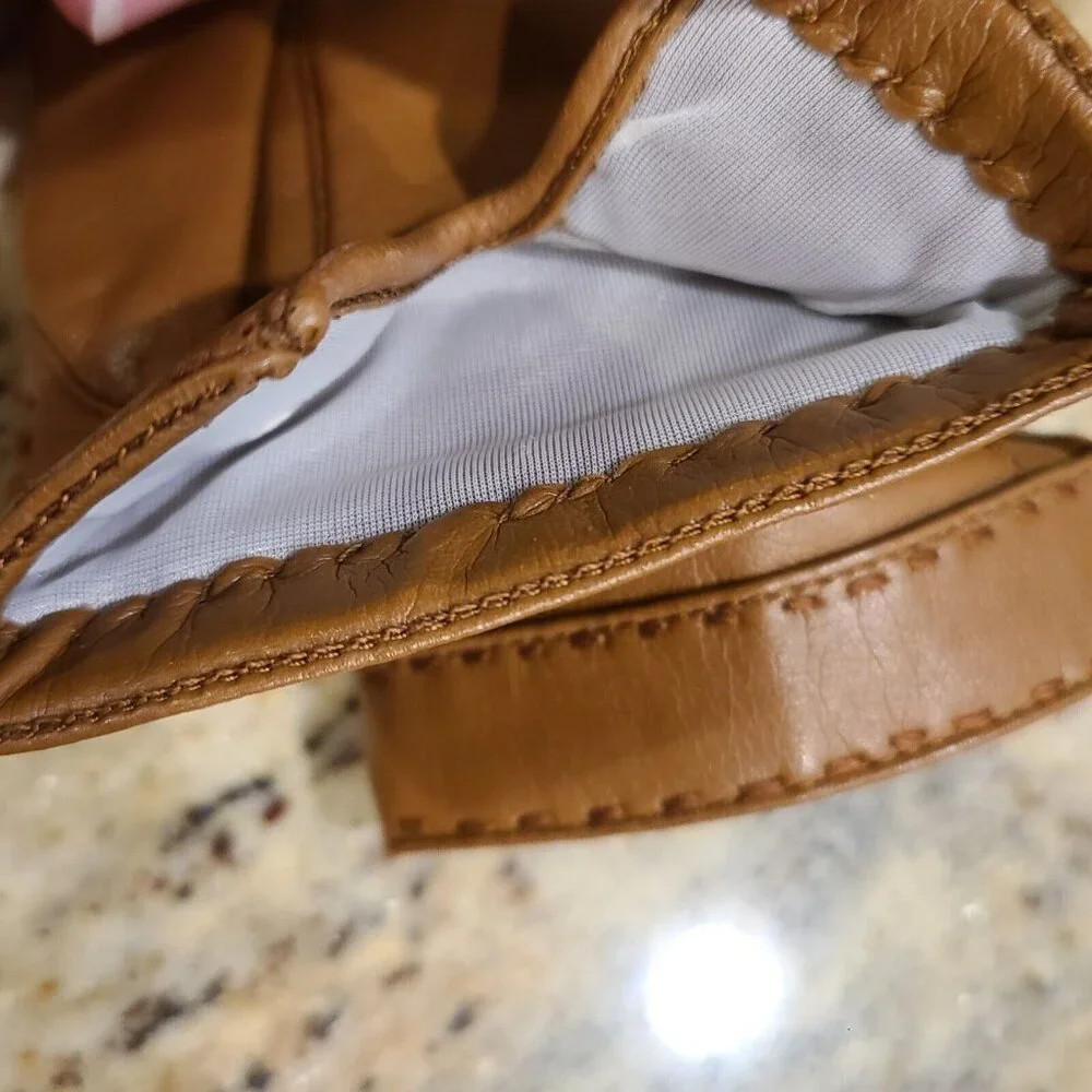 New! Vintage Size S Faux Leather Brown Lined 8